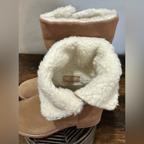 Jack Rogers Womens Sadie Sherpa Faux Suede Faux Shearling Lined Bootie - Picture 8 of 9